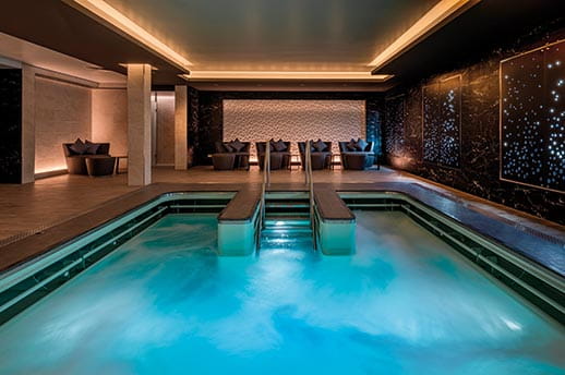 The luxurious indoor swimming pool